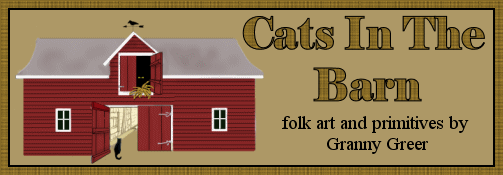 Cats In The Barn - Folk art and primitives by Granny Greer